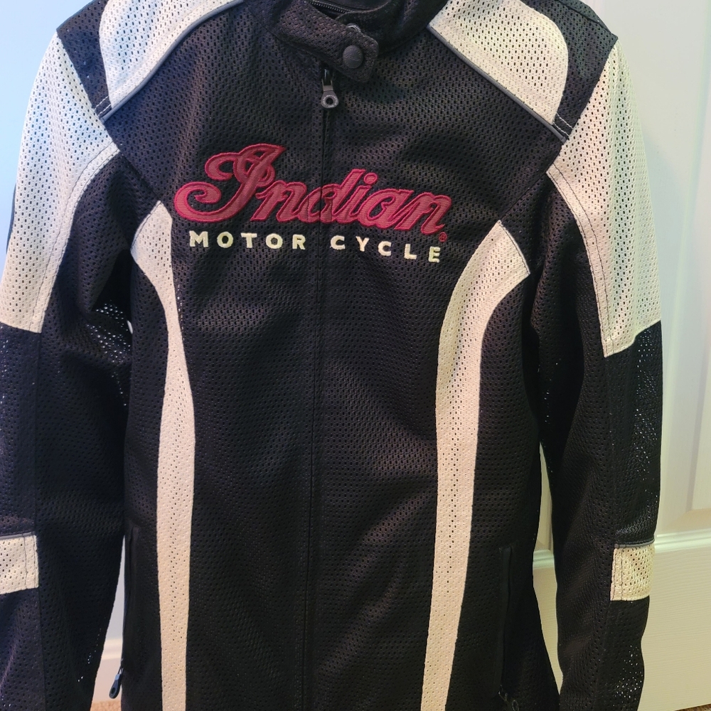 Women's Black and White Motorcycle Jacket